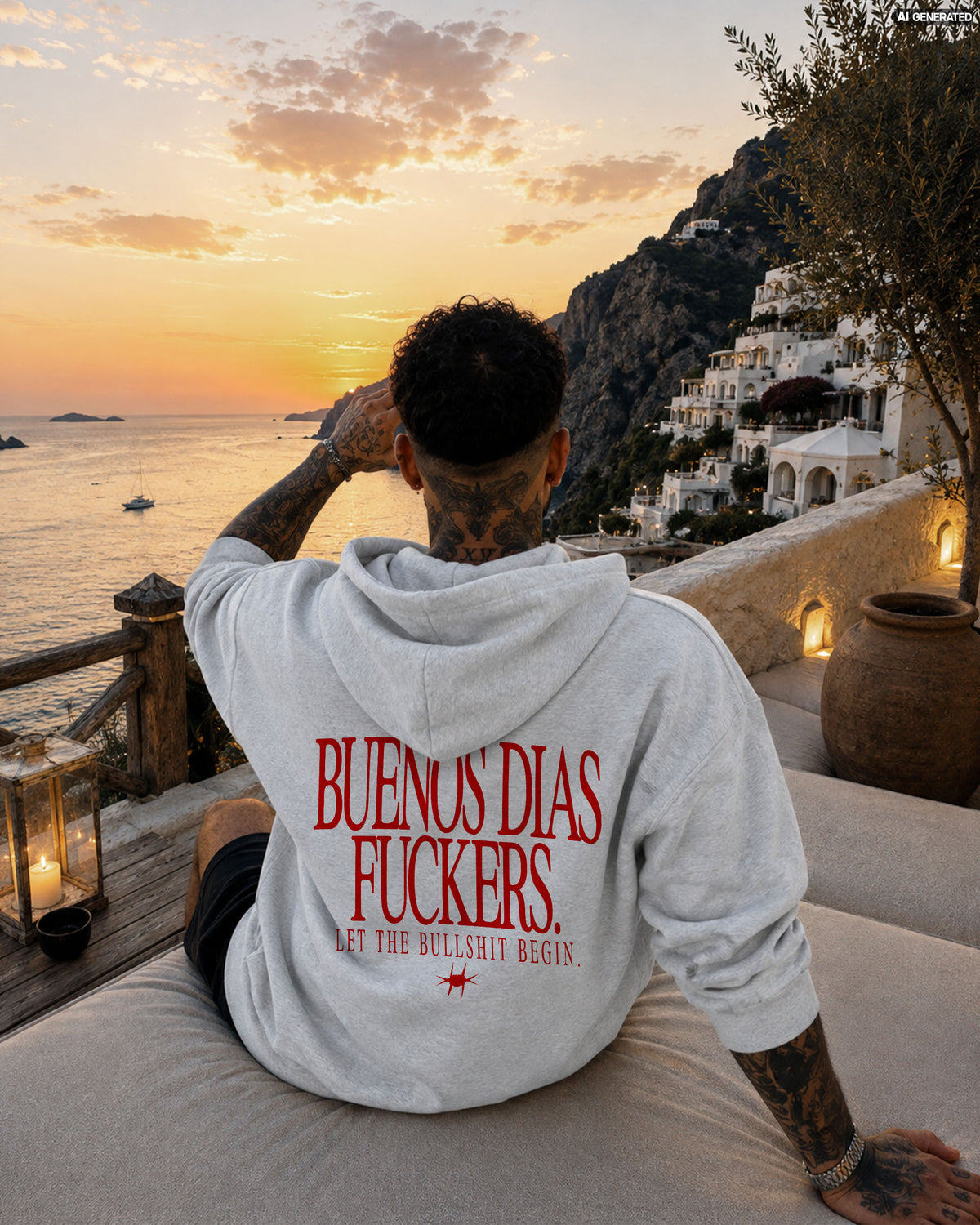 Oversized Hoodie - Buenos Dias Fuckers