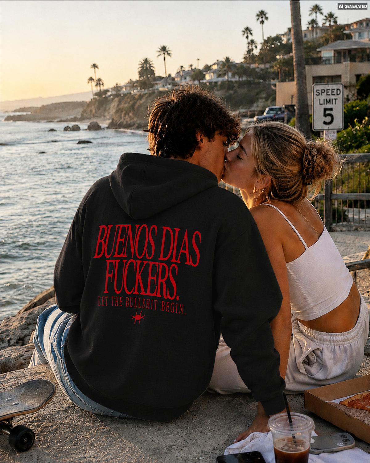 Oversized Zip Hoodie - Buenos Días Fuckers