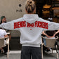 Oversized Hoodie - Buenos Dias Fuckers Back Arch