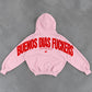 Oversized Hoodie - Buenos Dias Fuckers Back Arch