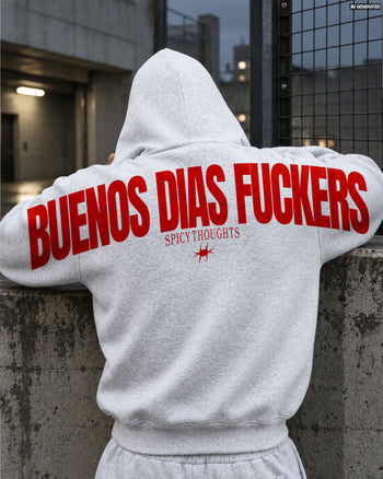 Oversized Hoodie - Buenos Dias Fuckers Back Arch