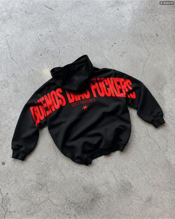 Oversized Hoodie - Buenos Dias Fuckers Back Arch