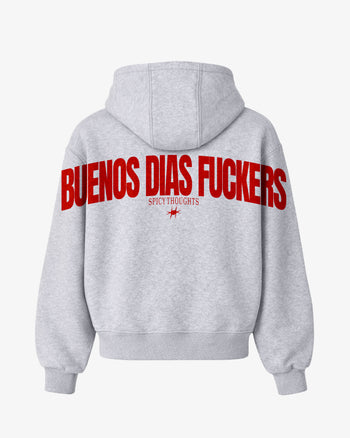 Oversized Hoodie - Buenos Dias Fuckers Back Arch