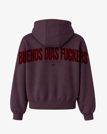 Oversized Hoodie - Buenos Dias Fuckers Back Arch