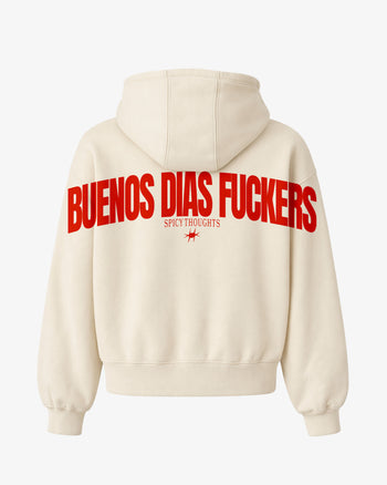 Oversized Hoodie - Buenos Dias Fuckers Back Arch