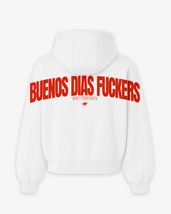 Oversized Hoodie - Buenos Dias Fuckers Back Arch