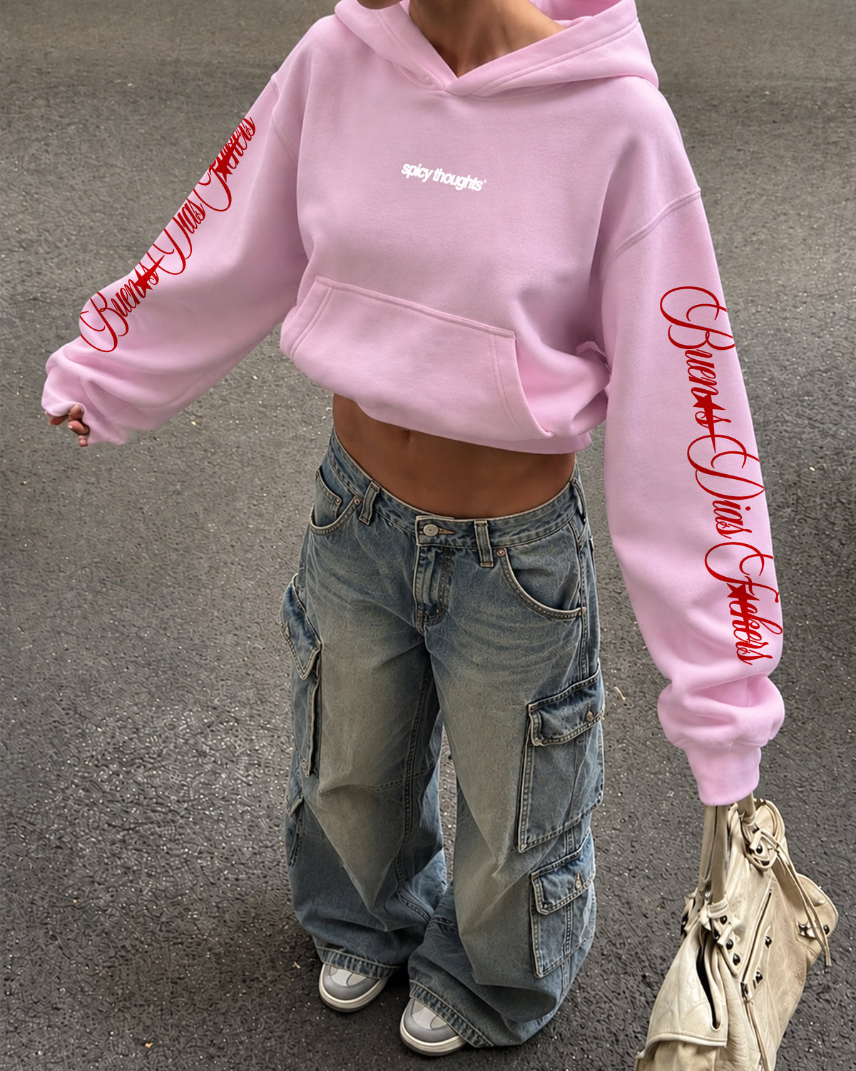 Oversized Hoodie - Buenos Dias Fuckers Sleeve