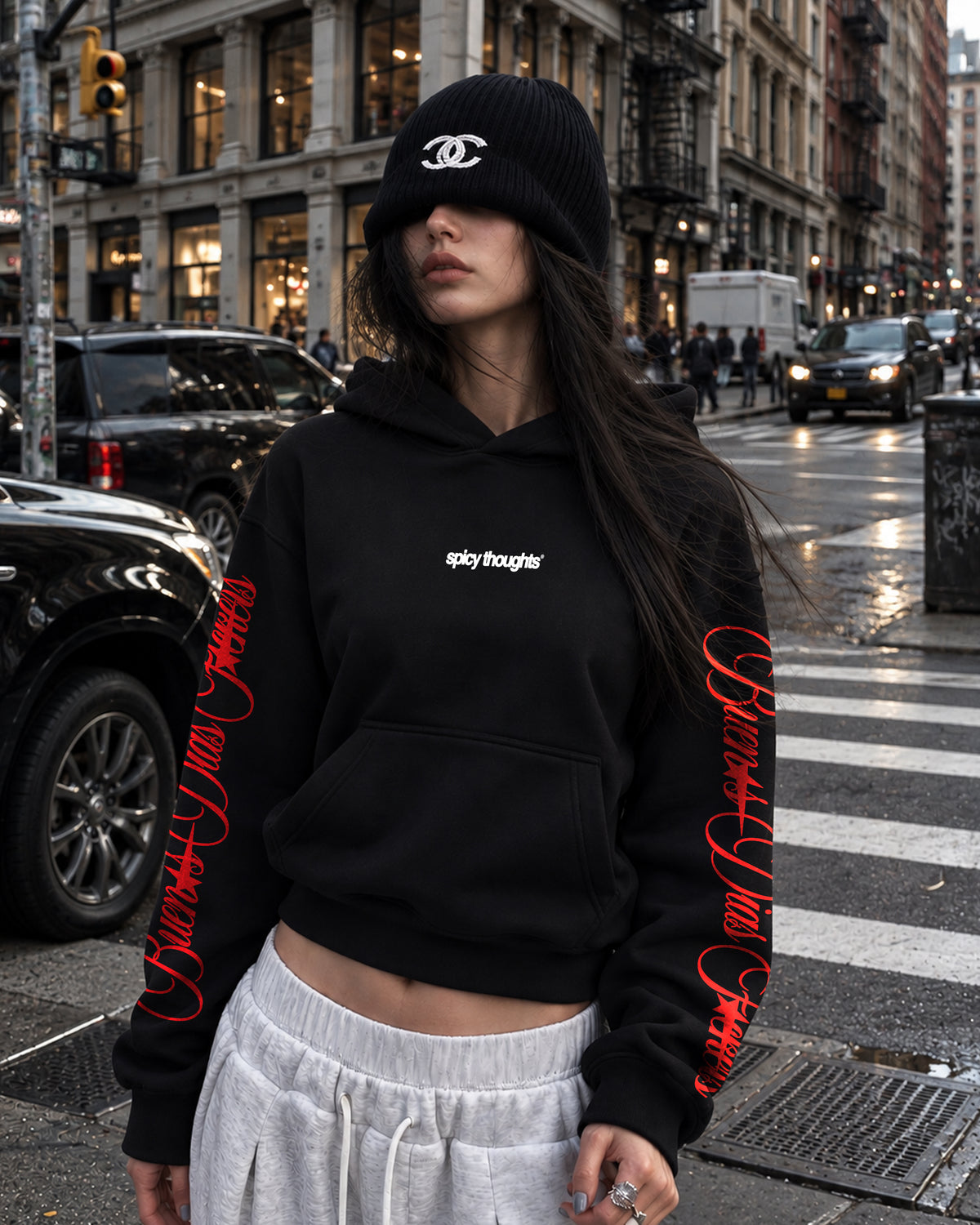 Oversized Hoodie - Buenos Dias Fuckers Sleeve