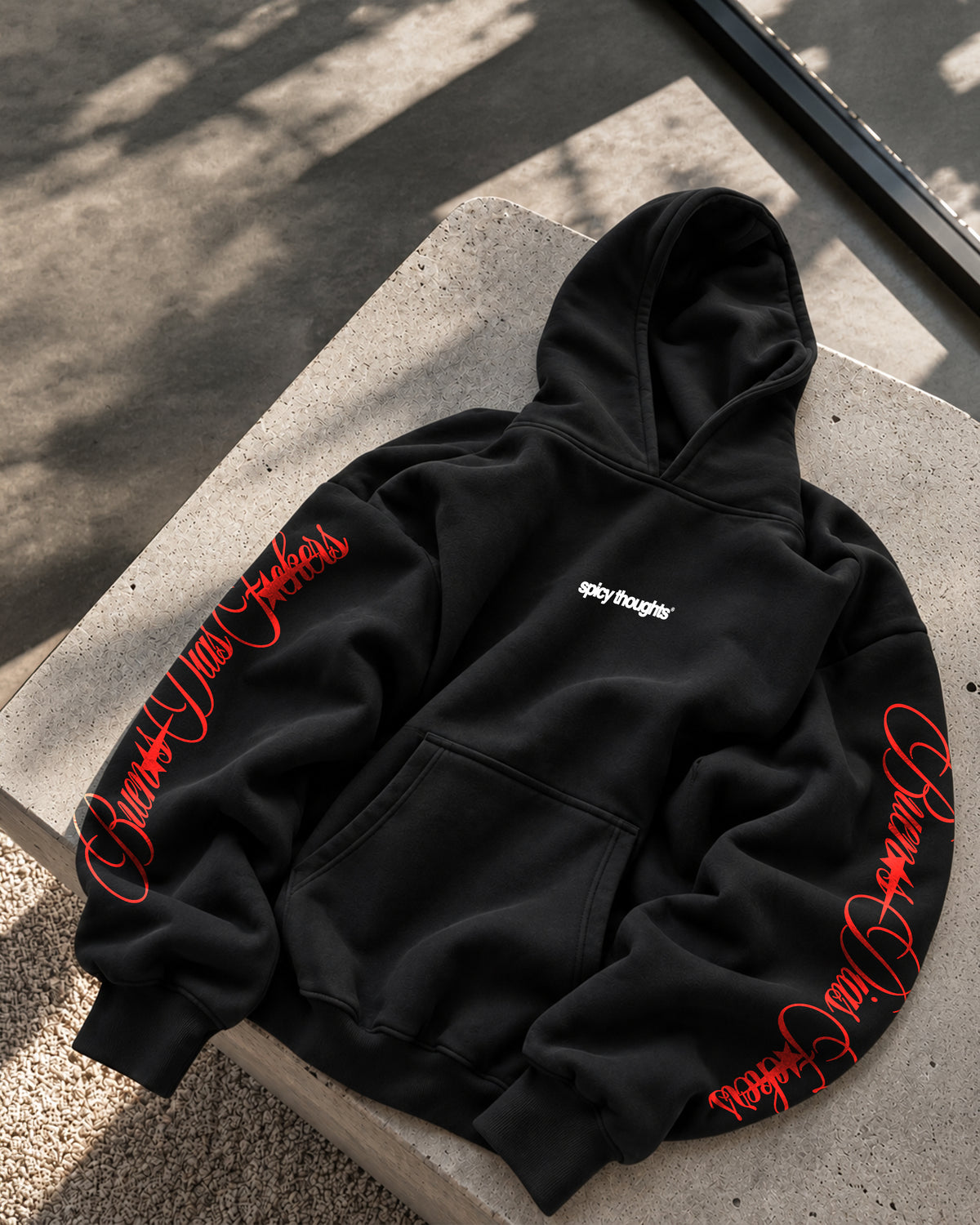 Oversized Hoodie - Buenos Dias Fuckers Sleeve