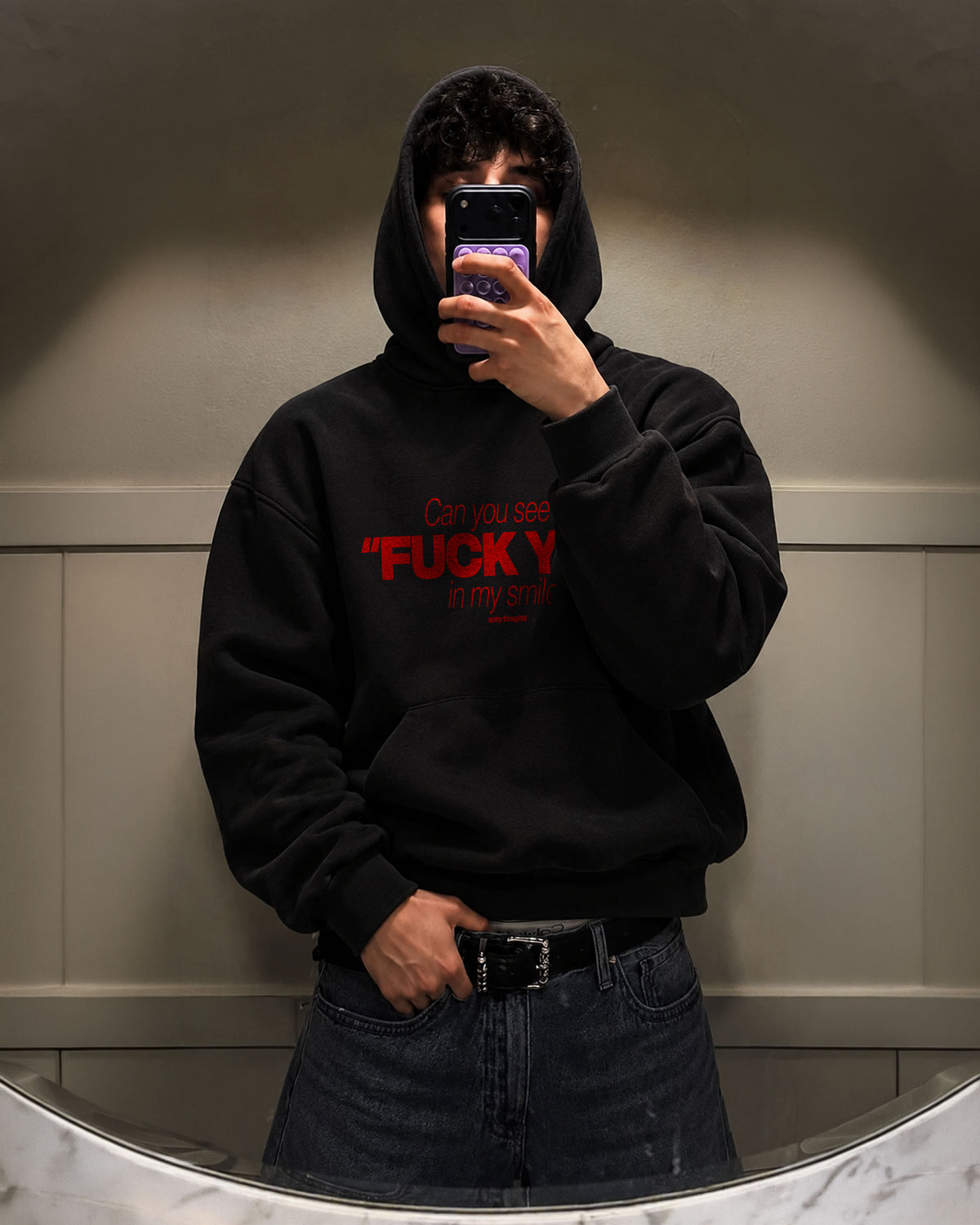 Oversized Hoodie - Can You See The Fuck You In My Smile Frontprint
