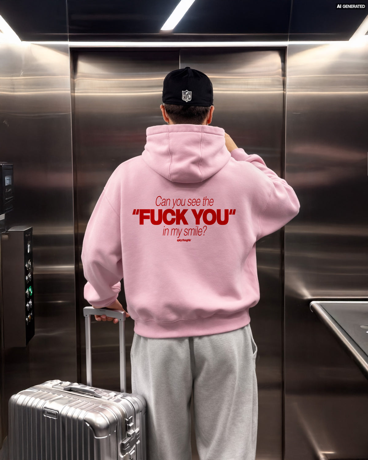 Oversized Zip Hoodie - Can You See The Fuck You In My Smile