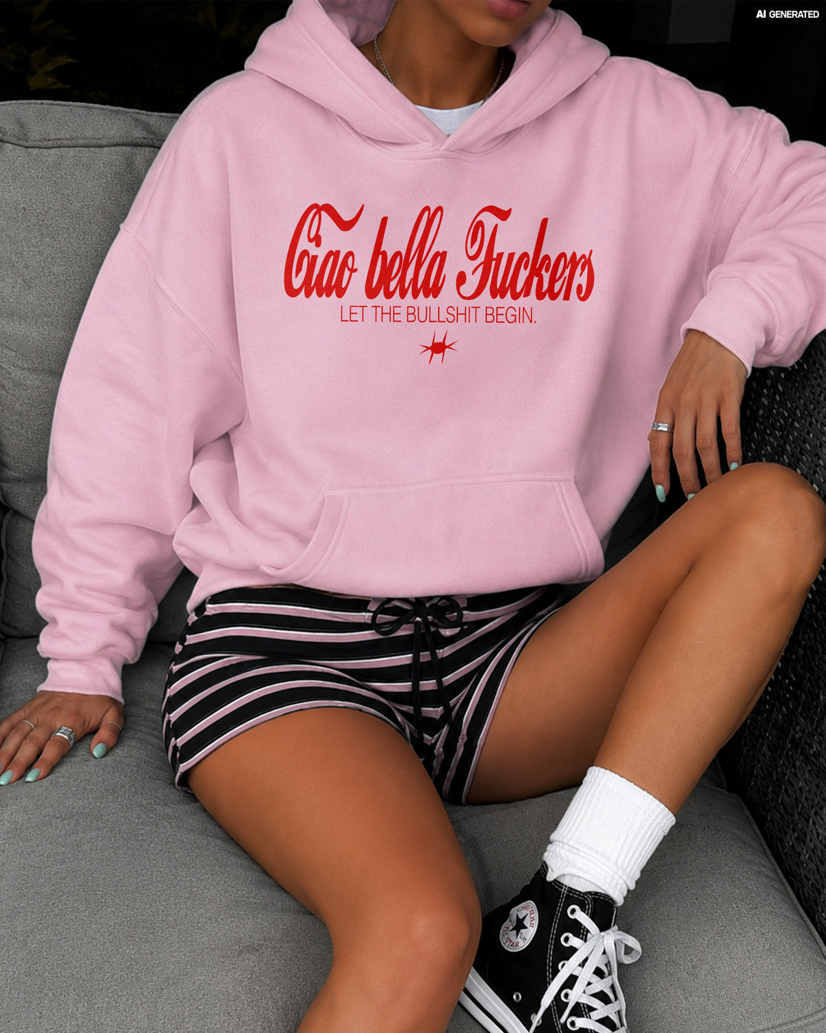 Oversized Hoodie - Ciao Bella Fuckers