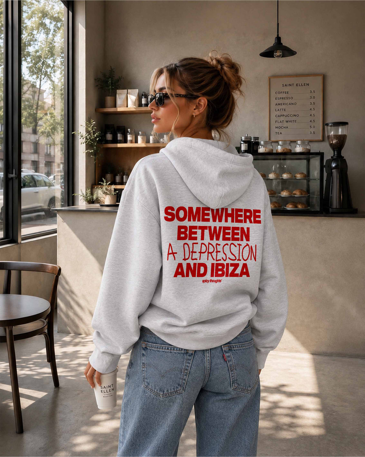 Oversized Hoodie - Somewhere Between A Depression And Ibiza