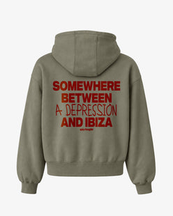 Oversized Hoodie - Somewhere Between A Depression And Ibiza