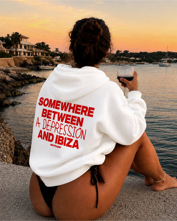 Oversized Hoodie - Somewhere Between A Depression And Ibiza