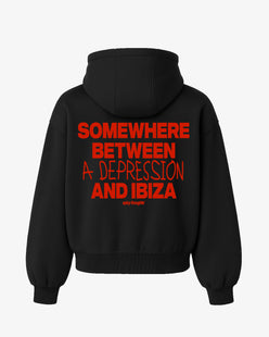 Oversized Hoodie - Somewhere Between A Depression And Ibiza