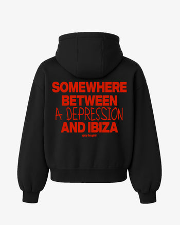 Oversized Hoodie - Somewhere Between A Depression And Ibiza
