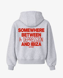 Oversized Hoodie - Somewhere Between A Depression And Ibiza