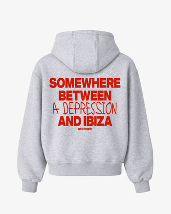 Oversized Hoodie - Somewhere Between A Depression And Ibiza