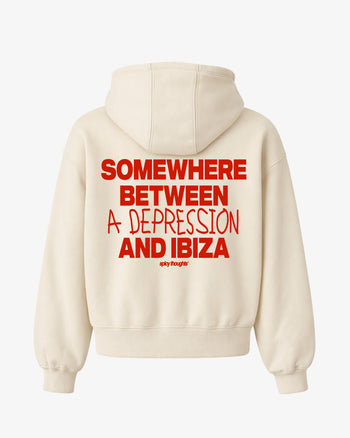 Oversized Hoodie - Somewhere Between A Depression And Ibiza