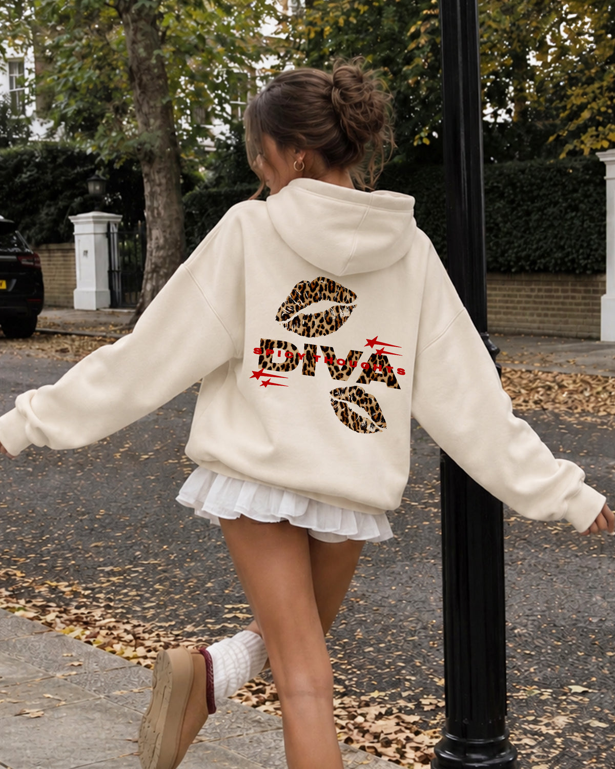 Oversized Hoodie - Diva Leopard Kiss