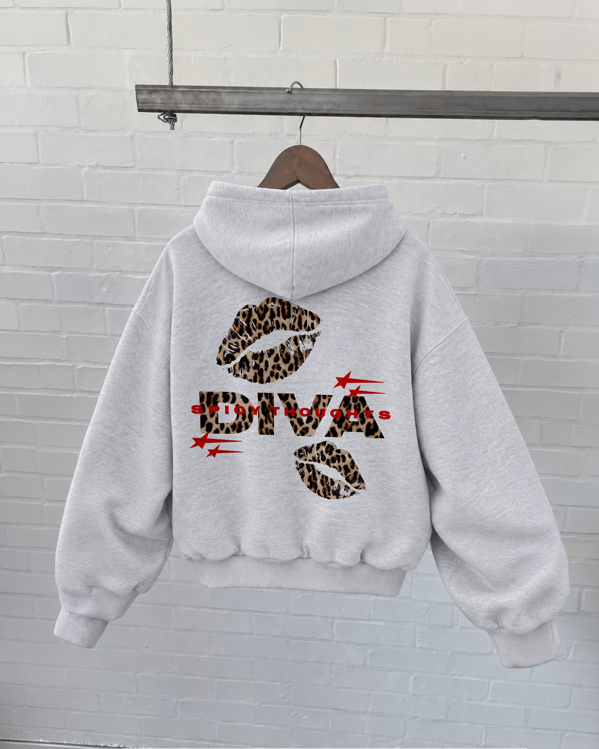 Oversized Hoodie - Diva Leopard Kiss