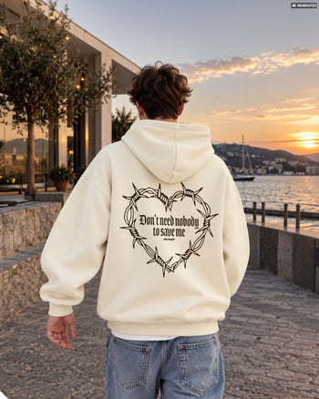 Oversized Hoodie - Don’t Need Nobody To Save Me