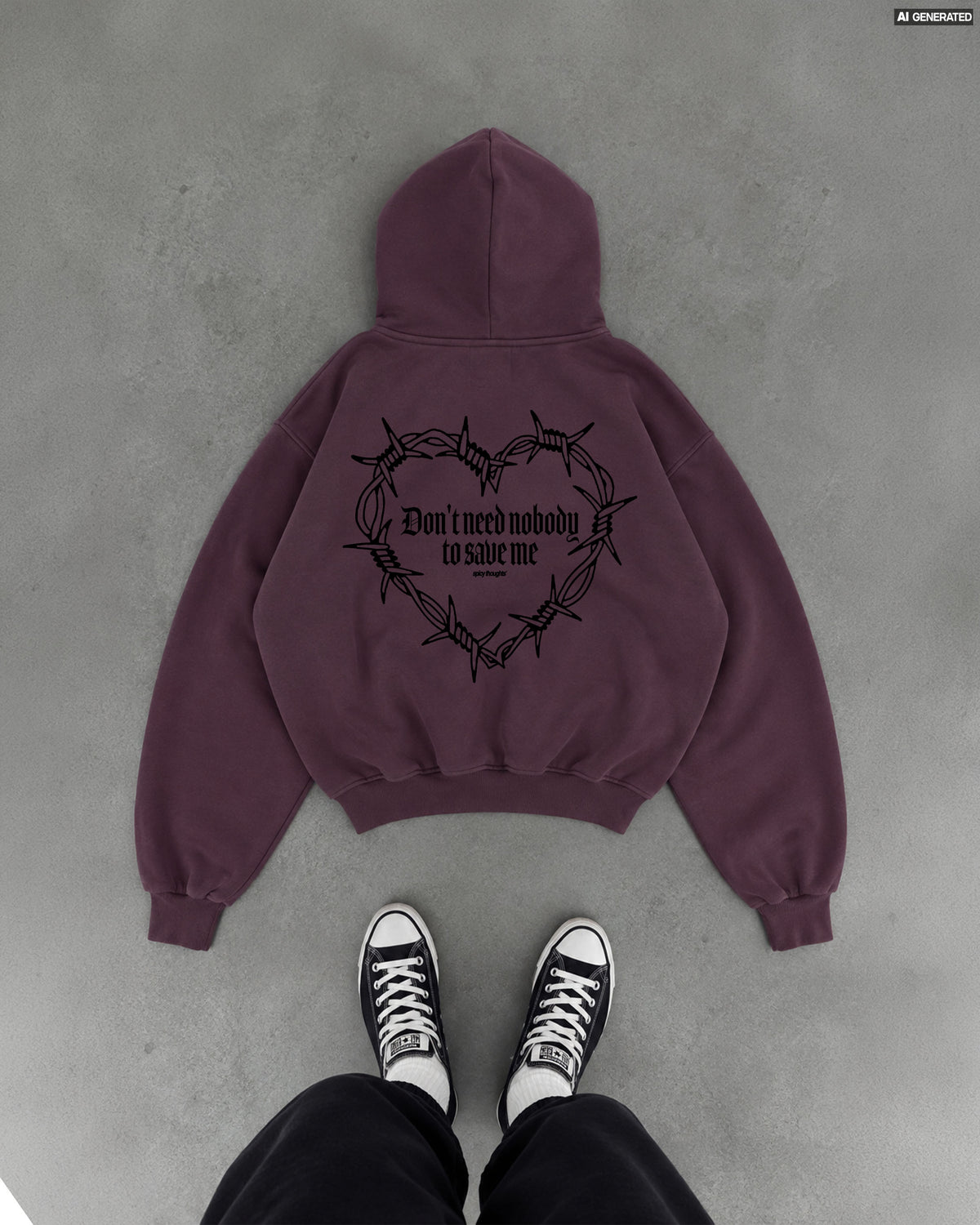 Oversized Hoodie - Don’t Need Nobody To Save Me