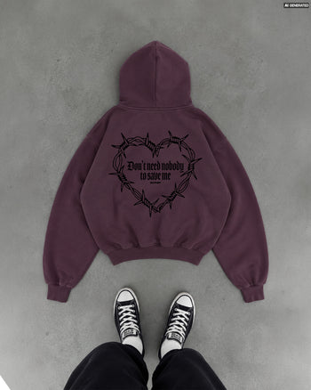 Oversized Hoodie - Don’t Need Nobody To Save Me