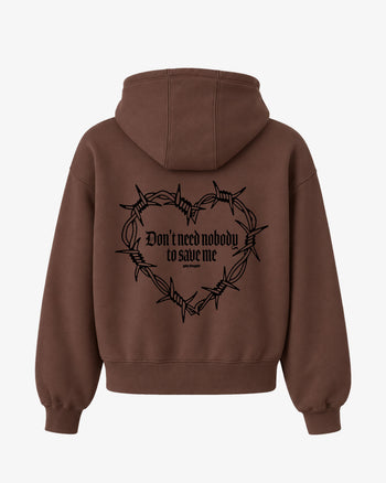 Oversized Hoodie - Don’t Need Nobody To Save Me