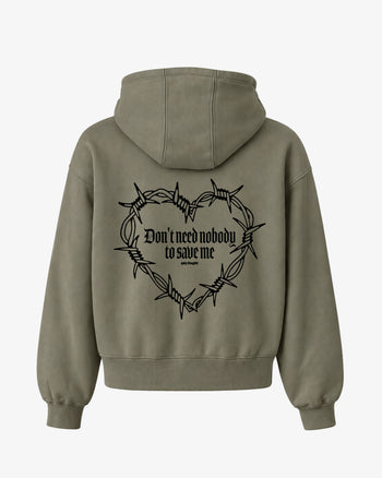 Oversized Hoodie - Don’t Need Nobody To Save Me