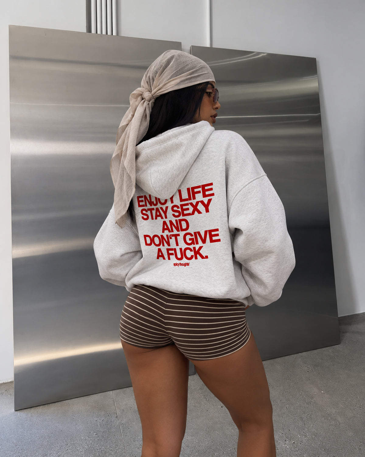 Oversized Hoodie - Enjoy life. Stay sexy. Don’t give a fuck.