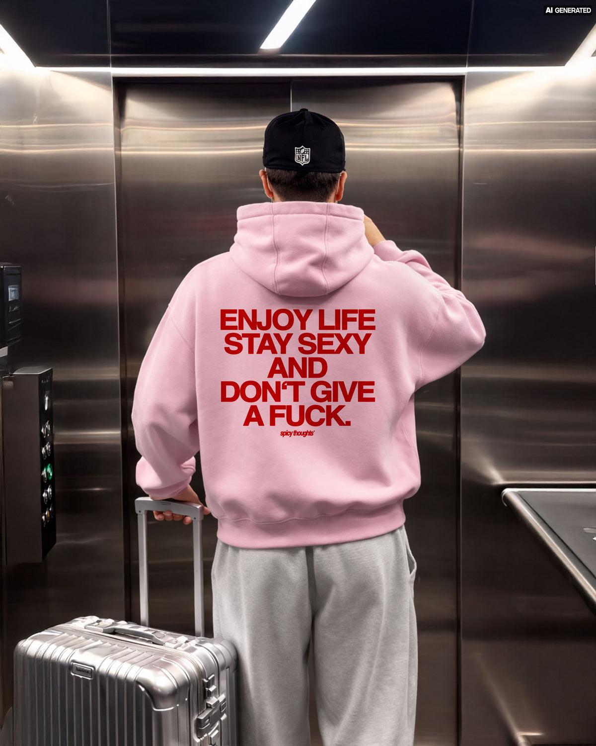 Oversized Hoodie - Enjoy life. Stay sexy. Don’t give a fuck.