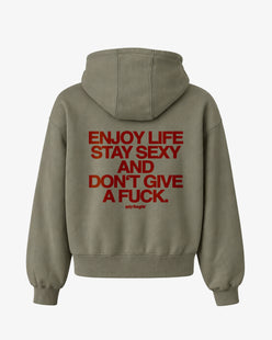 Oversized Hoodie - Enjoy life. Stay sexy. Don’t give a fuck.