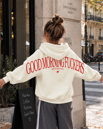 Oversized Hoodie - Good Morning Fuckers Back Arch