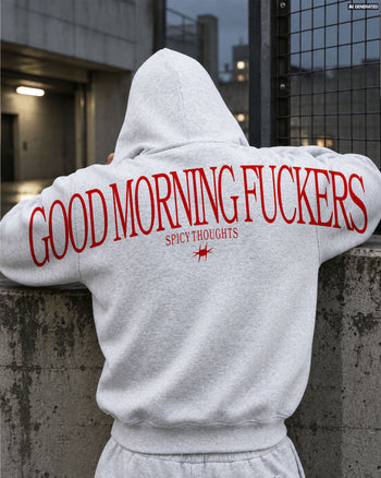 Oversized Hoodie - Good Morning Fuckers Back Arch