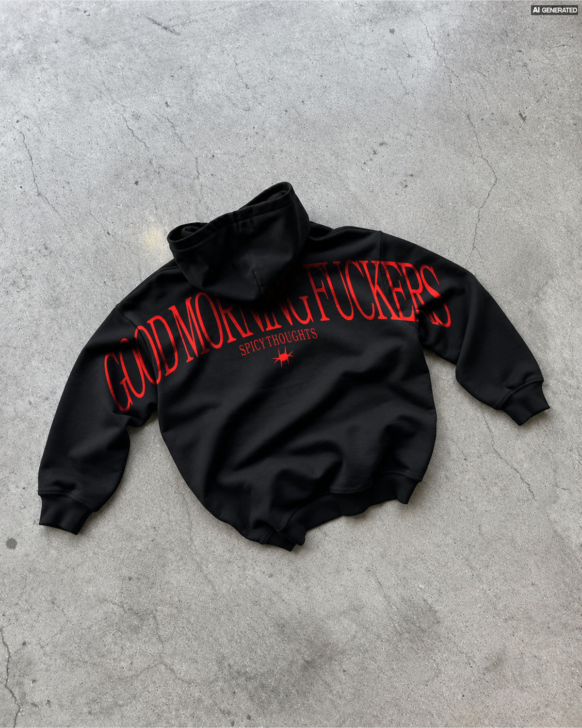 Oversized Hoodie - Good Morning Fuckers Back Arch