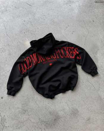 Oversized Hoodie - Good Morning Fuckers Back Arch