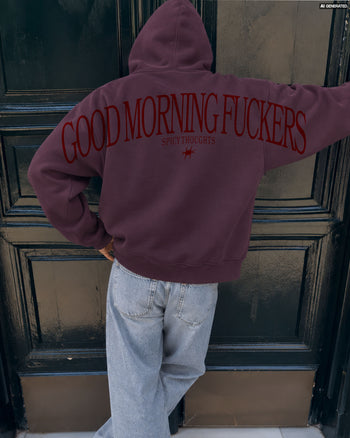 Oversized Hoodie - Good Morning Fuckers Back Arch