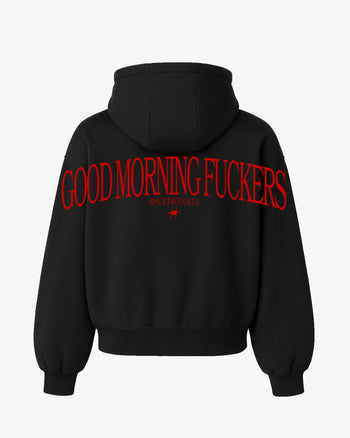 Oversized Hoodie - Good Morning Fuckers Back Arch