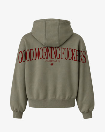 Oversized Hoodie - Good Morning Fuckers Back Arch