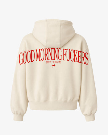 Oversized Hoodie - Good Morning Fuckers Back Arch