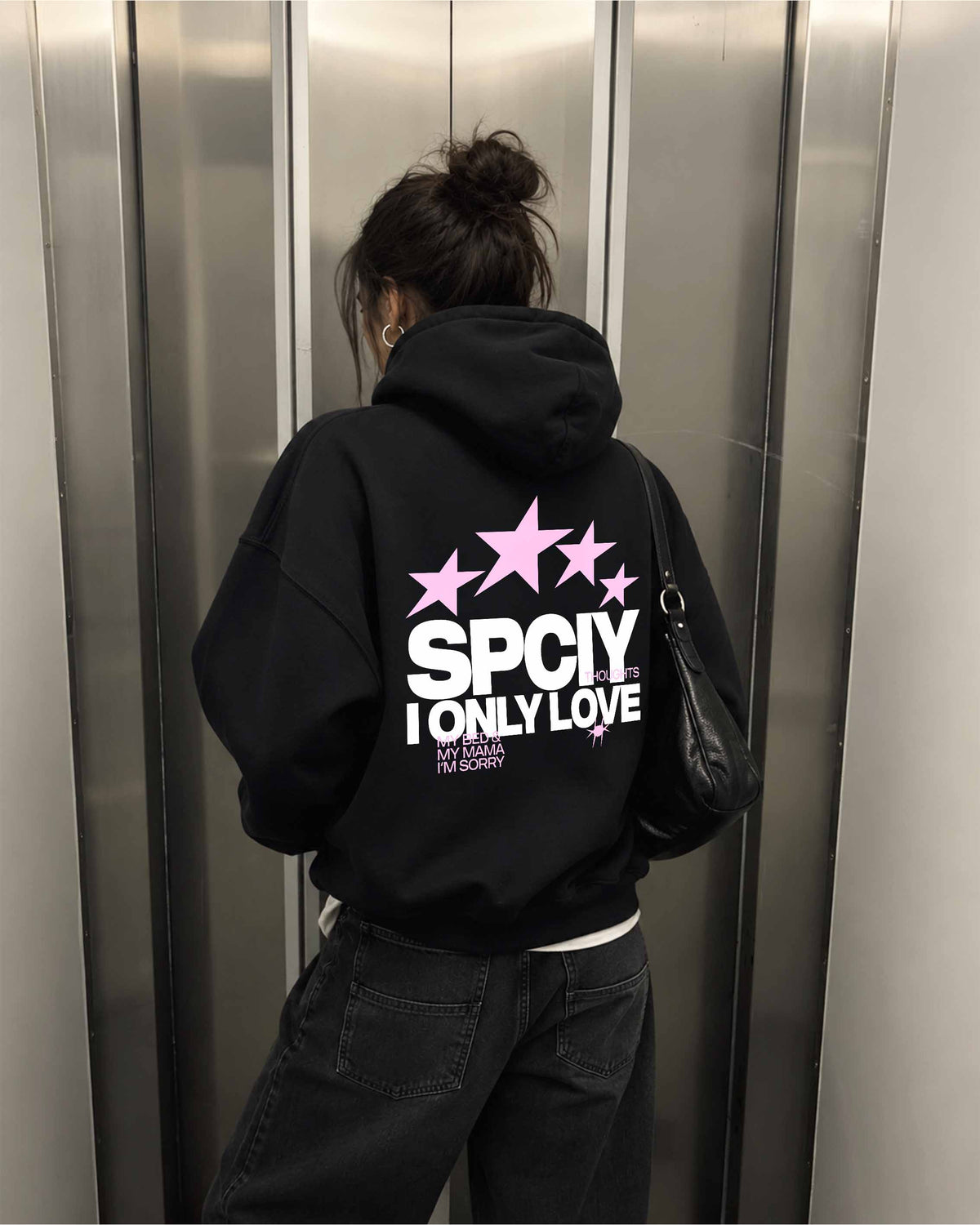 Oversized Hoodie - I Only Love My Bed & My Mama