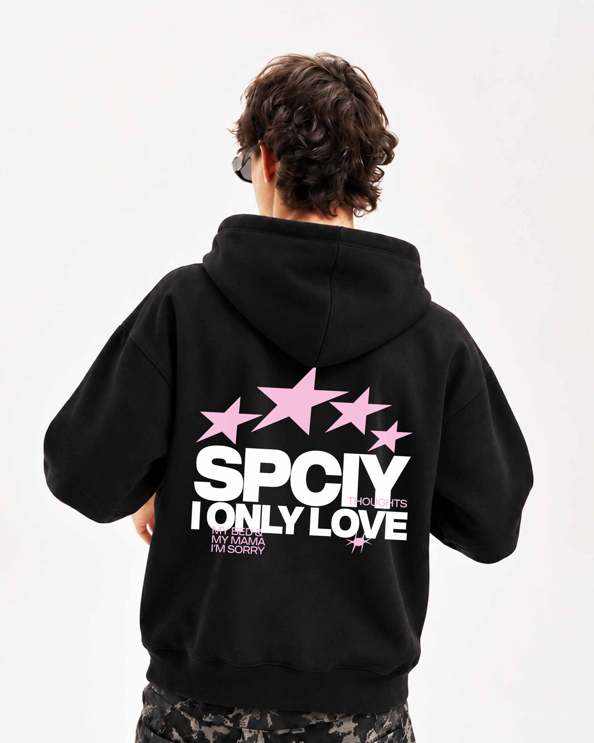 Oversized Hoodie - I Only Love My Bed & My Mama
