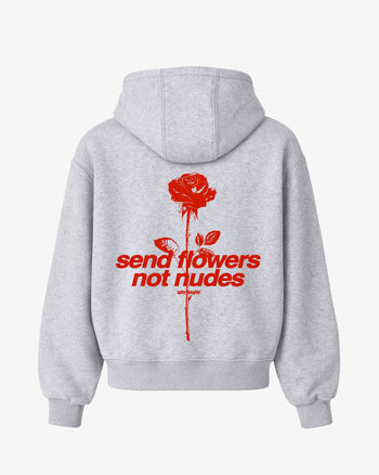 Oversized Hoodie - Send Flowers Not Nudes