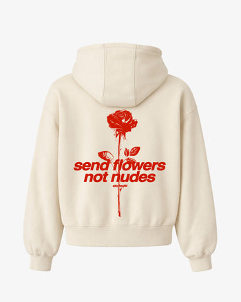 Oversized Hoodie - Send Flowers Not Nudes
