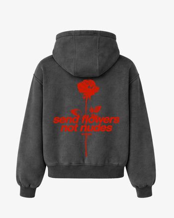 Oversized Hoodie - Send Flowers Not Nudes