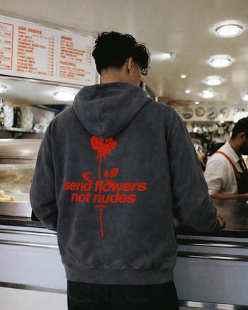 Oversized Hoodie - Send Flowers Not Nudes