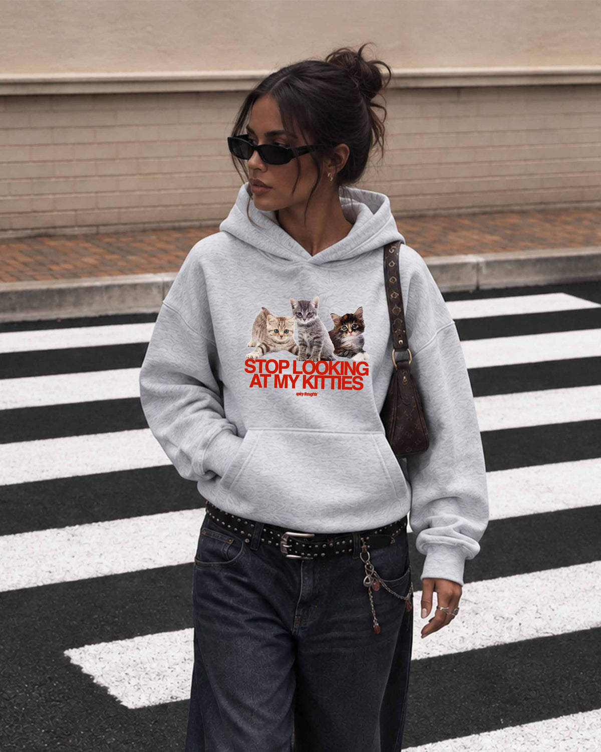 Oversized Hoodie - Stop Looking At My Kitties