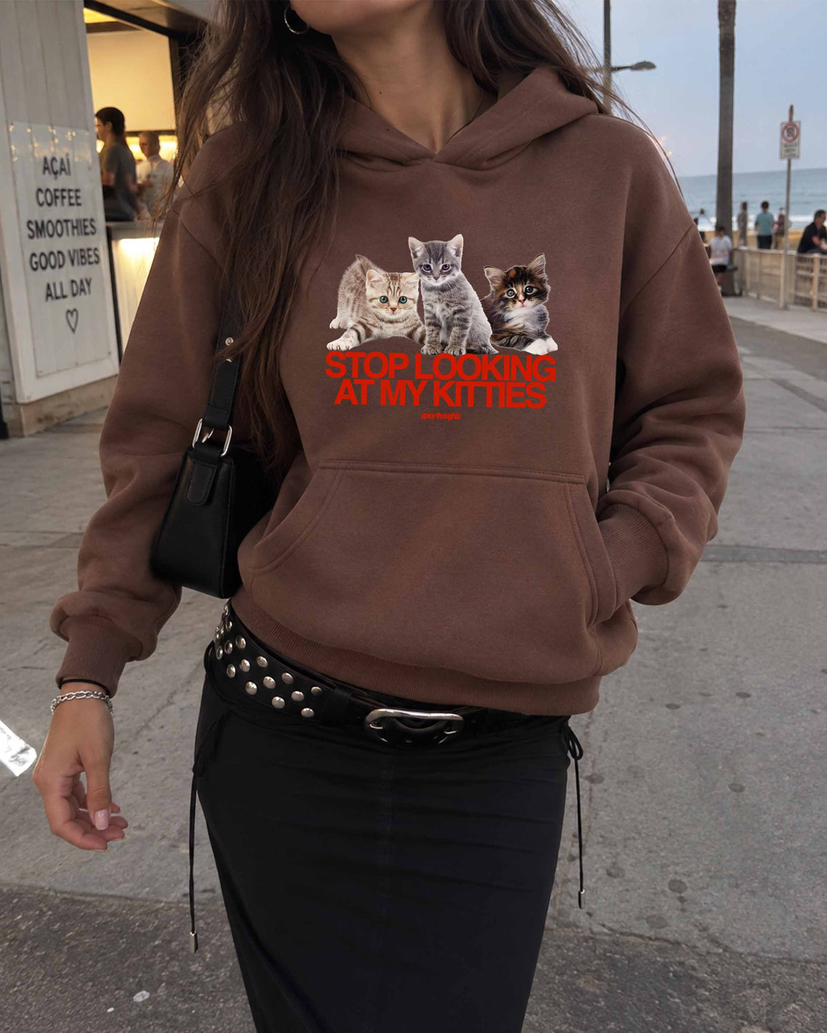 Oversized Hoodie - Stop Looking At My Kitties